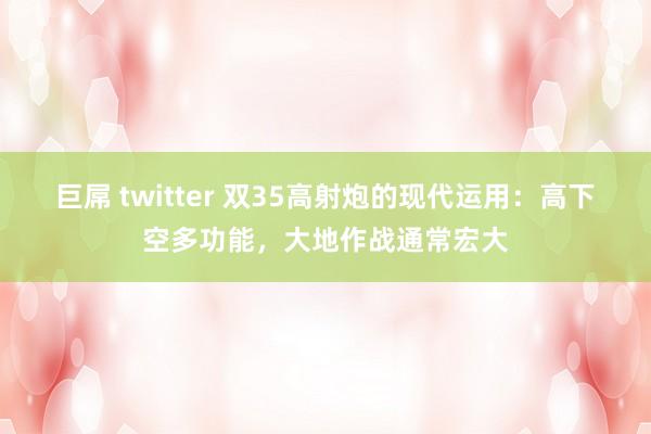 巨屌 twitter 双35高射炮的现代运用：高下空多功能，大地作战通常宏大