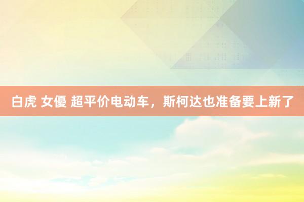 白虎 女優 超平价电动车，斯柯达也准备要上新了