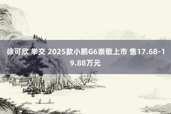 徐可欣 拳交 2025款小鹏G6崇敬上市 售17.68-19.88万元