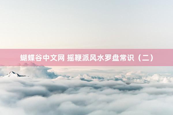 蝴蝶谷中文网 摇鞭派风水罗盘常识（二）