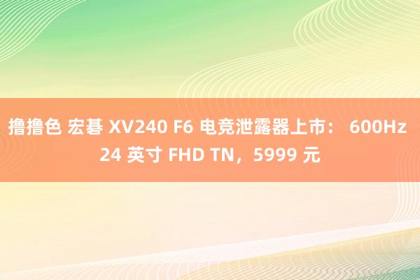 撸撸色 宏碁 XV240 F6 电竞泄露器上市： 600Hz 24 英寸 FHD TN，5999 元